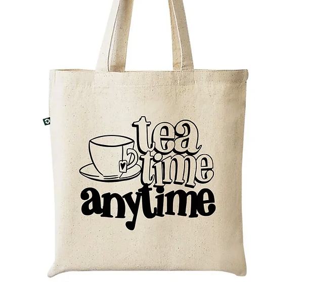 Tea Time Anytime Canvas Tote