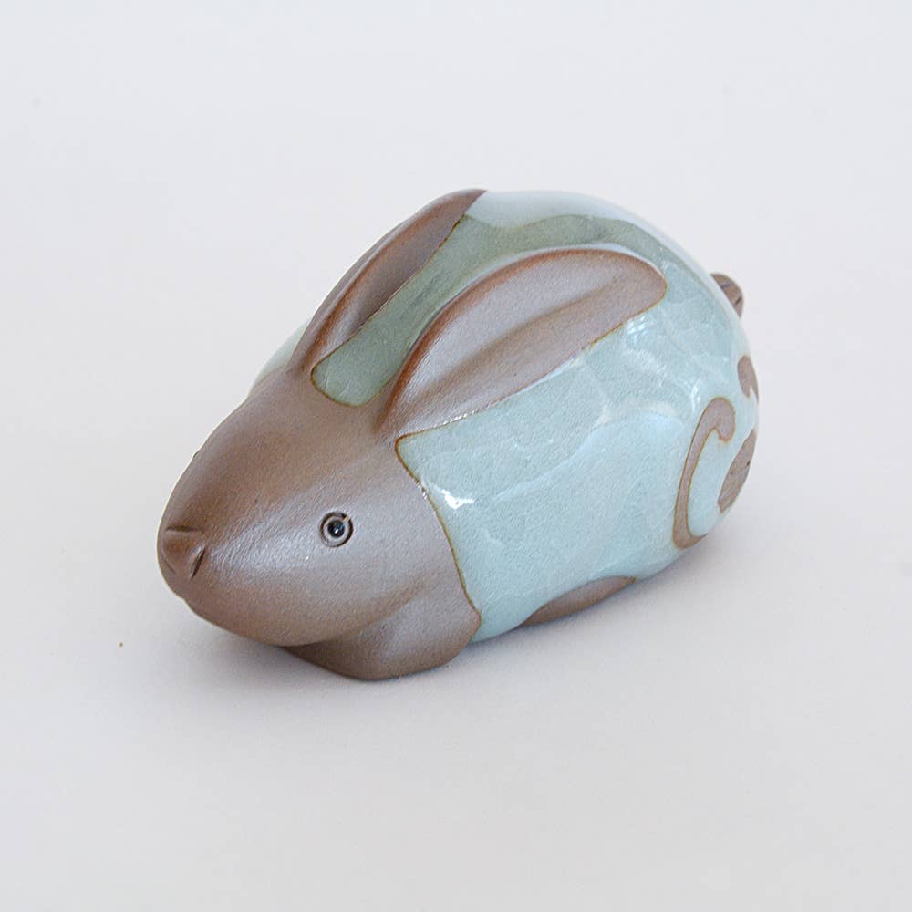 Zodiac Rabbit Porcelain Tea Figurine