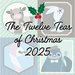 Promotional graphic for TeaLula's 'The Twelve Teas of Christmas 2025' featuring cartoon characters and holly.