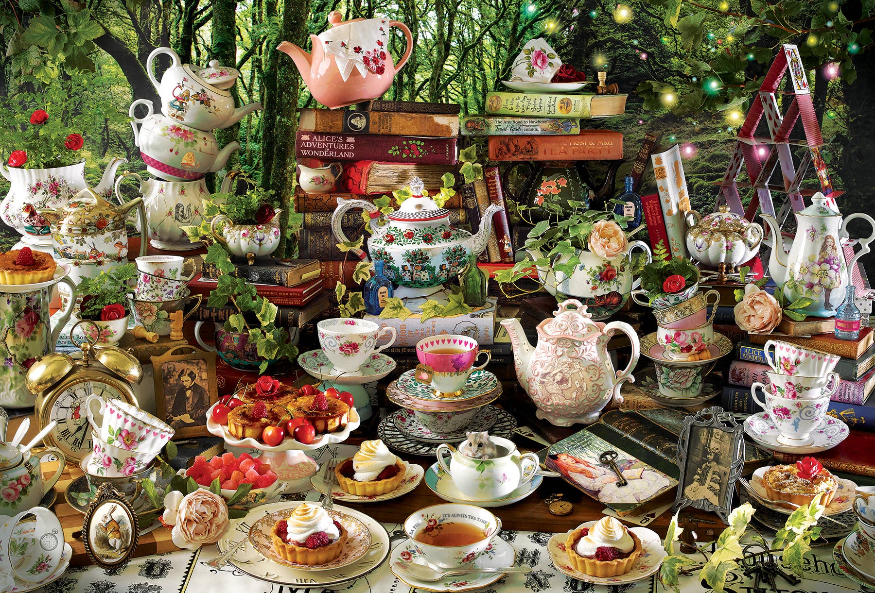 Outset Games and Cobble Hill Puzzles - Mad Hatter's Tea Party 2000pc puzzle