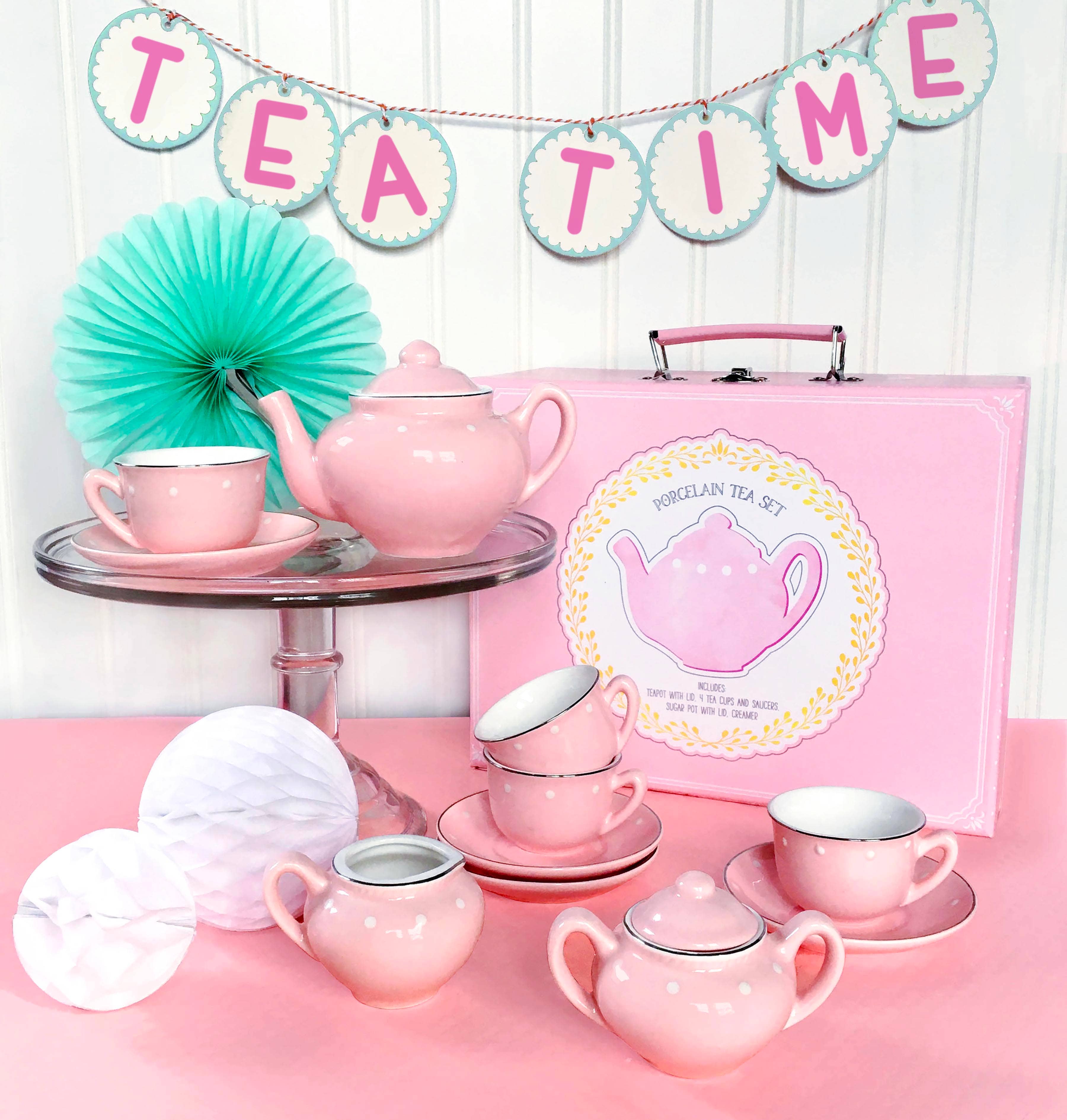 Porcelain Tea Set - Pink