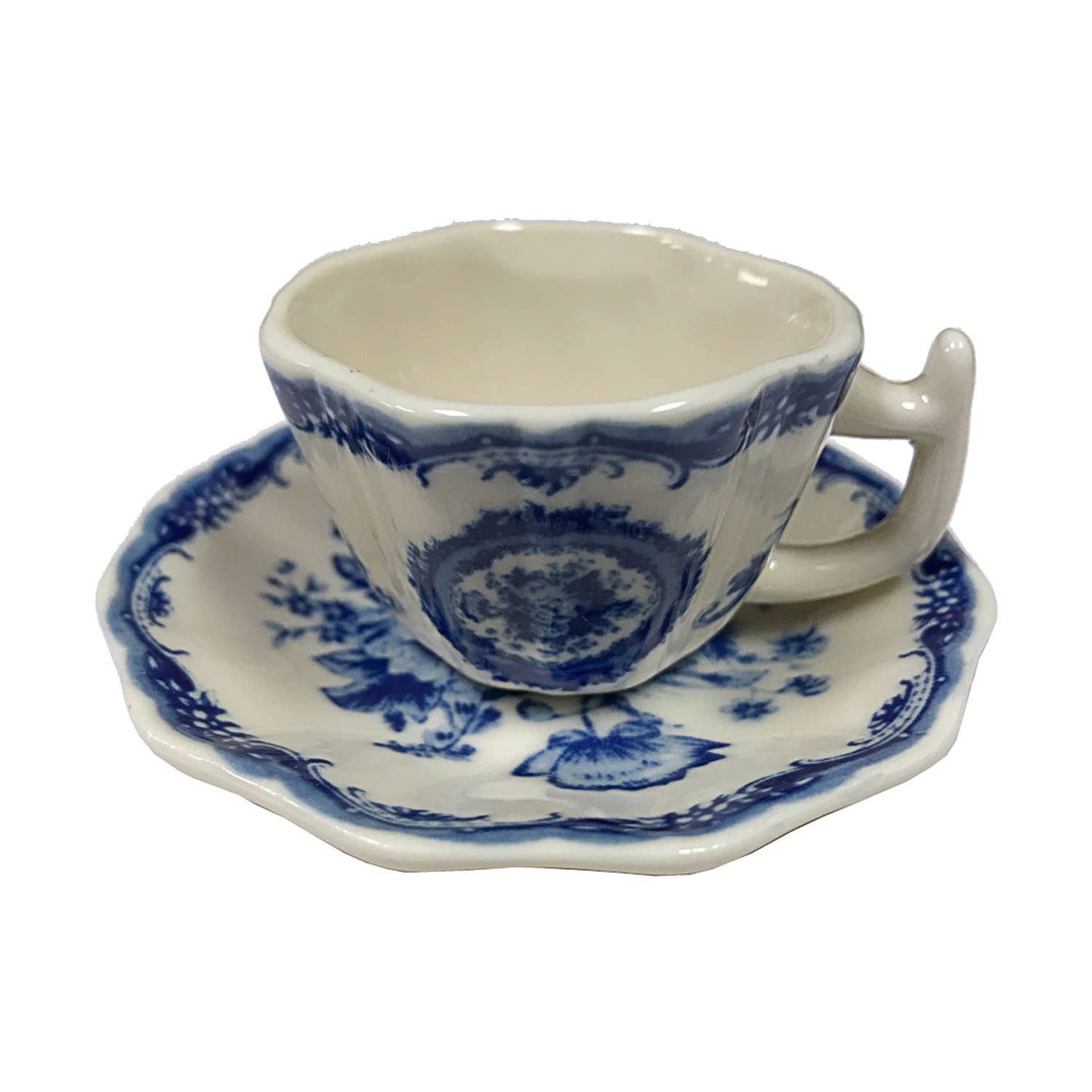 Madison Bay Co. - Mini 13pc Classic Floral Blue Transferware Porcelain Tea Set