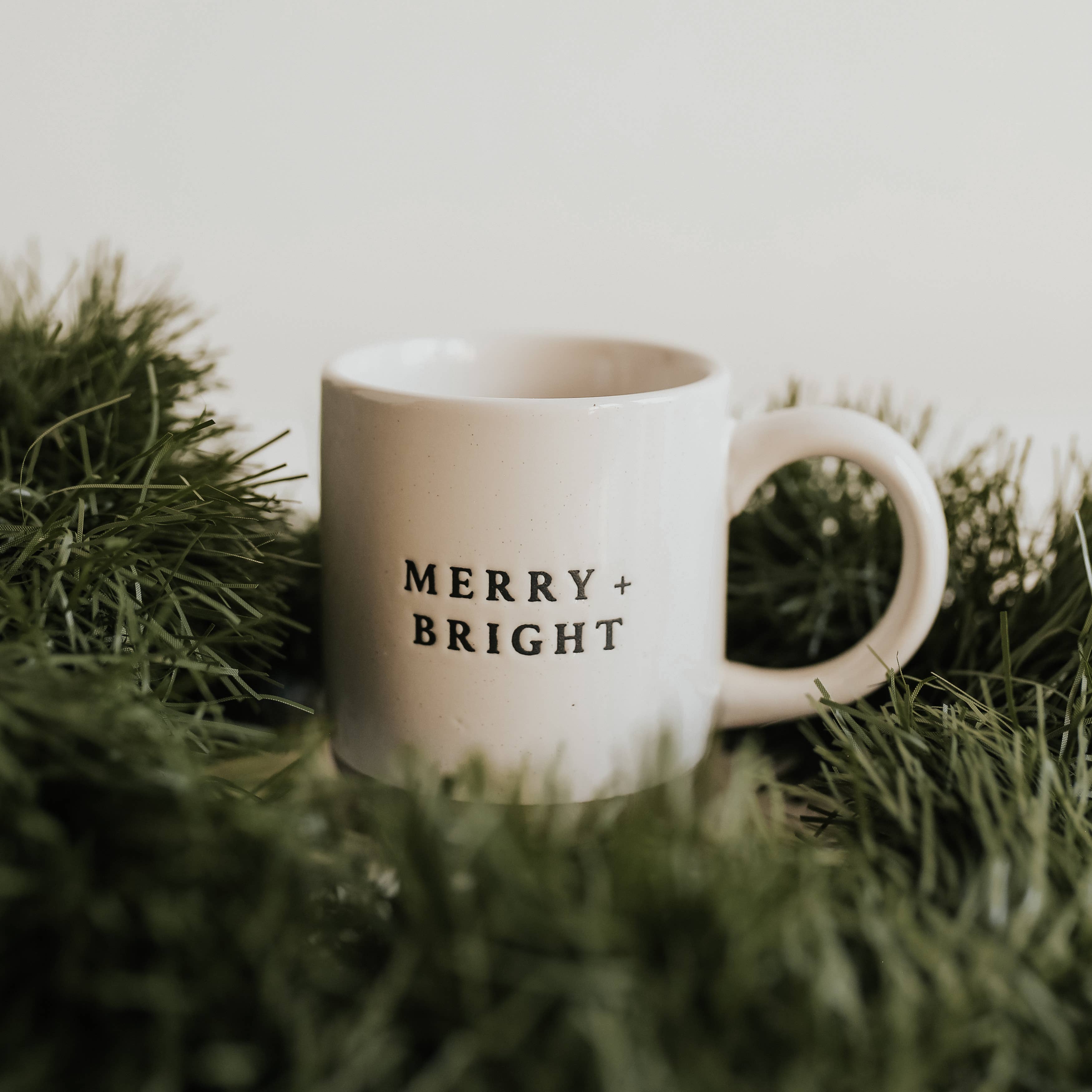 Sweet Water Decor - Merry & Bright Stoneware Coffee Mug - Christmas Decor & Gift