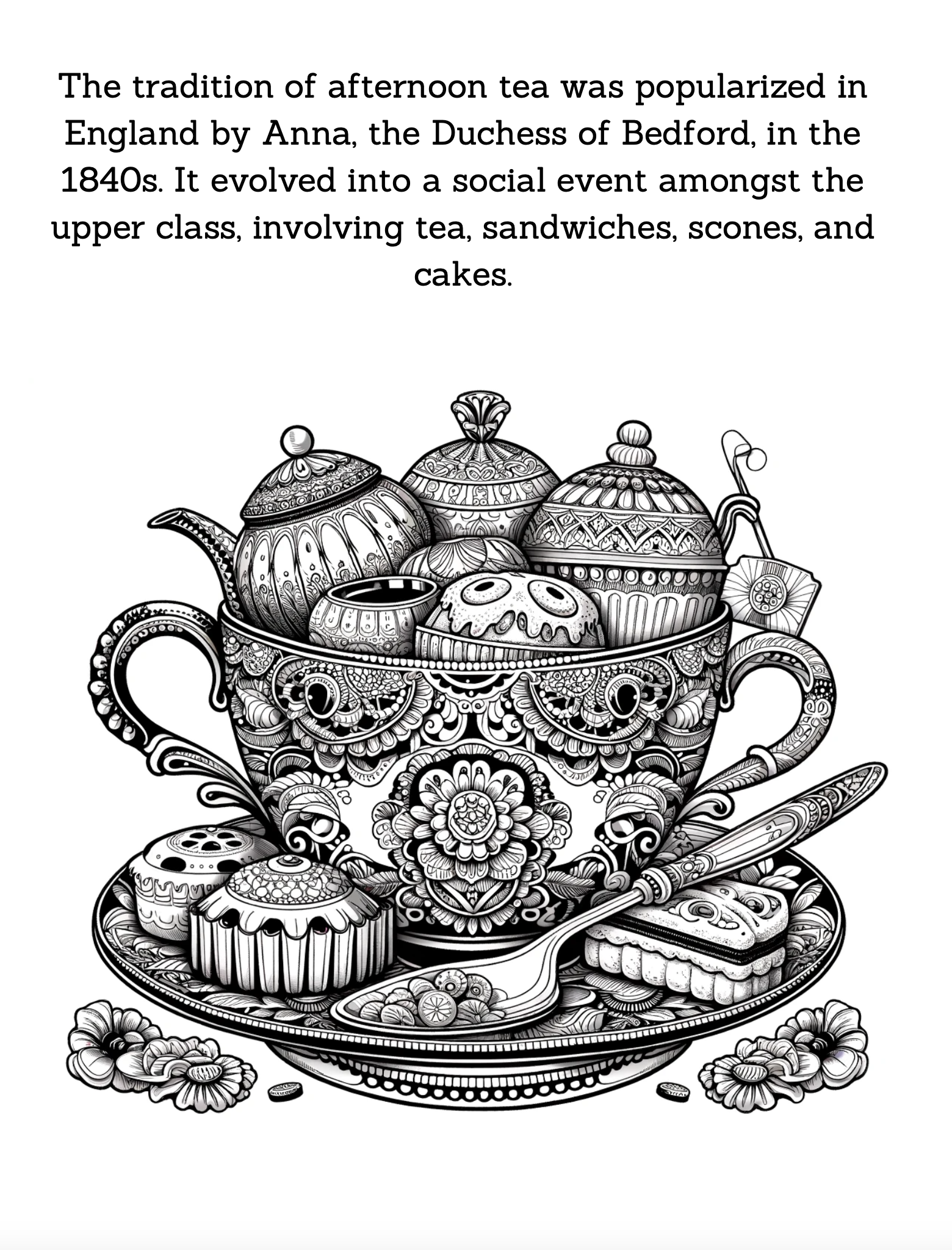 Steeped in Art: Elegant Tea cup Designs to Color