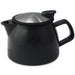 Tealula black 16 oz bell-shaped teapot with handle and detachable black and silver push-on-lid