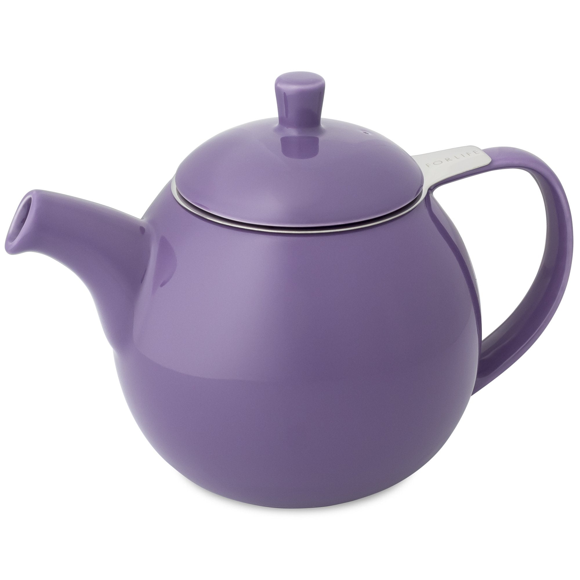 TeaLula 24 oz Curve sphere purple Teapot glossy surface finish and attached lid