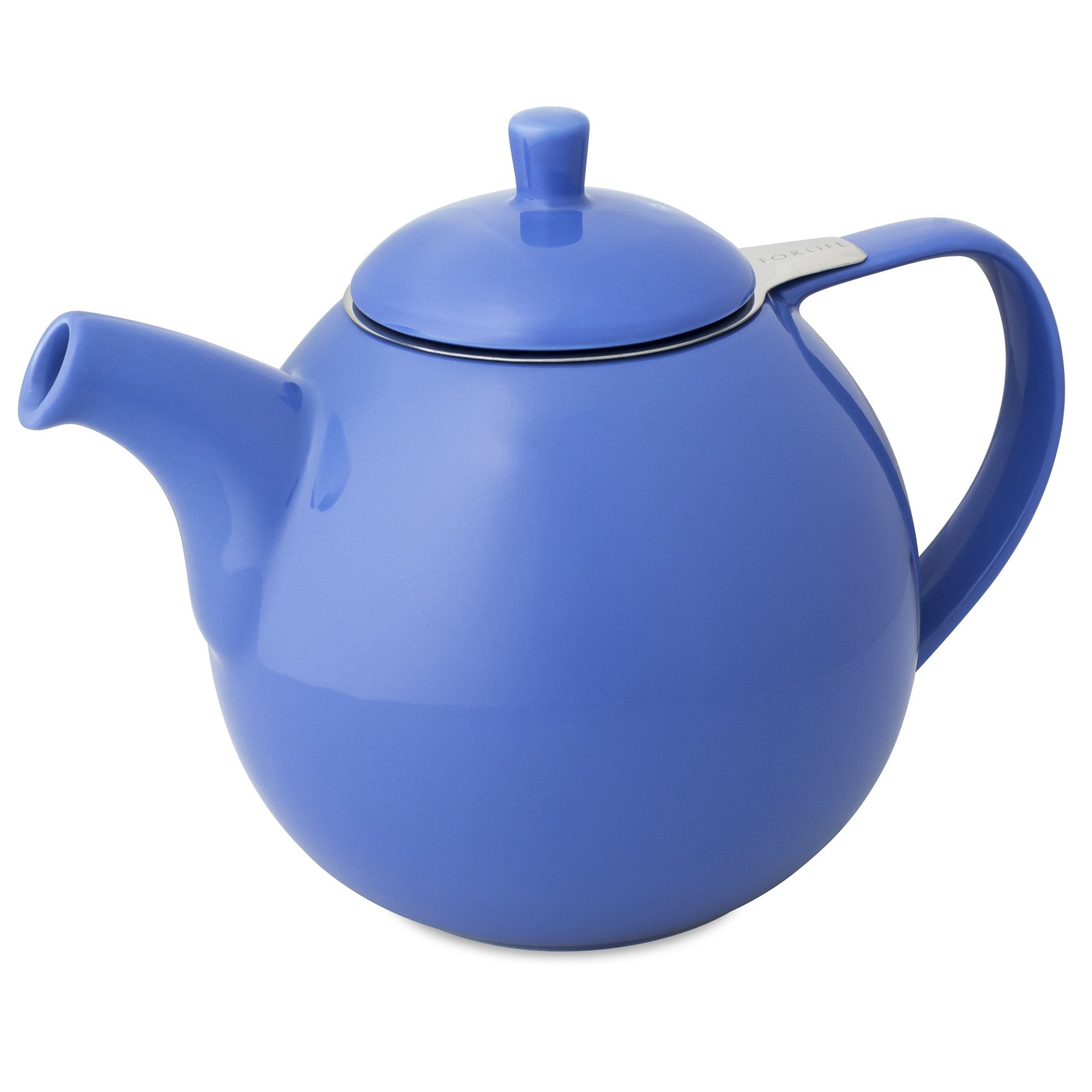 TeaLula 45 oz Curve blue Teapot glossy surface with lid