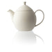 TeaLula 32 oz white satin finish curve Dew Teapot with large thin curve handle and detachable tea pot lid